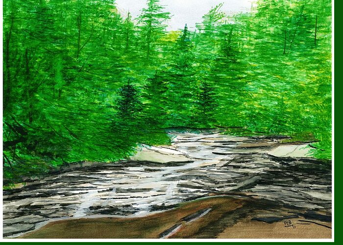 Landscape Greeting Card featuring the painting Red Creek by David Bartsch
