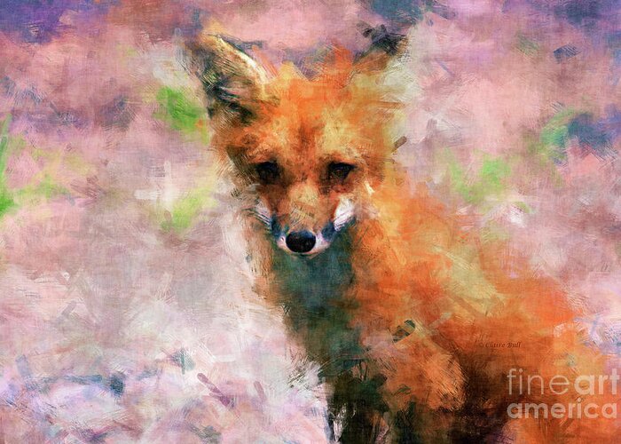 Fox Greeting Card featuring the digital art Red Fox by Claire Bull