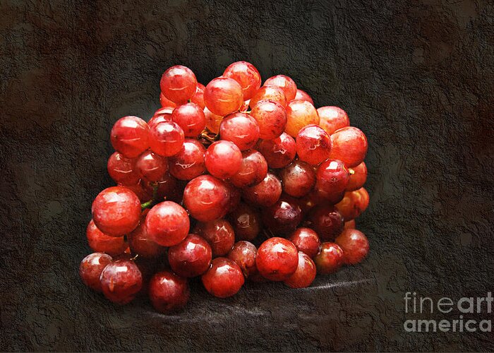 Red Greeting Card featuring the photograph Red Grapes by Andee Design