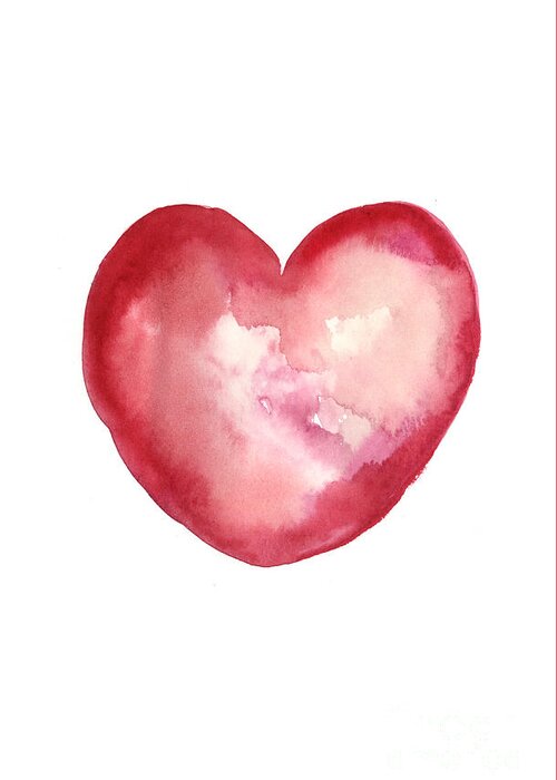 Valentine's Day Greeting Card featuring the painting Red Heart Valentine's Day Gift by Joanna Szmerdt
