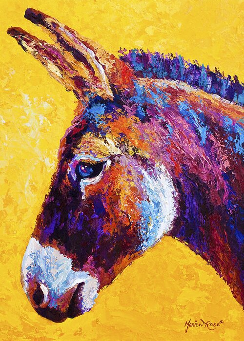 Burro Greeting Card featuring the painting Red Jenny by Marion Rose