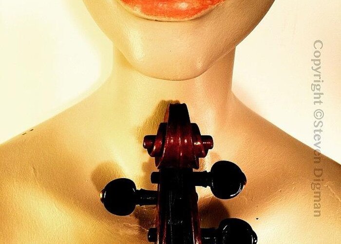 Violin Greeting Card featuring the photograph Red Lips by Steven Digman