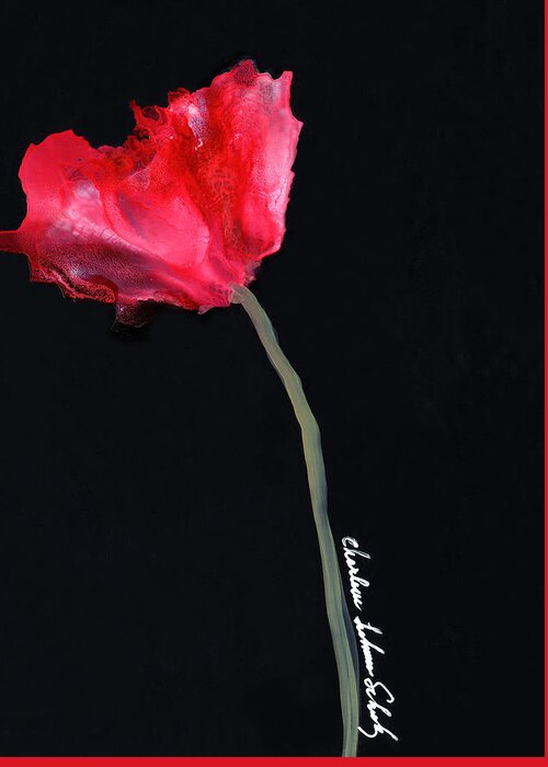 Red Poppy Greeting Card featuring the painting Red Poppy by Charlene Fuhrman-Schulz