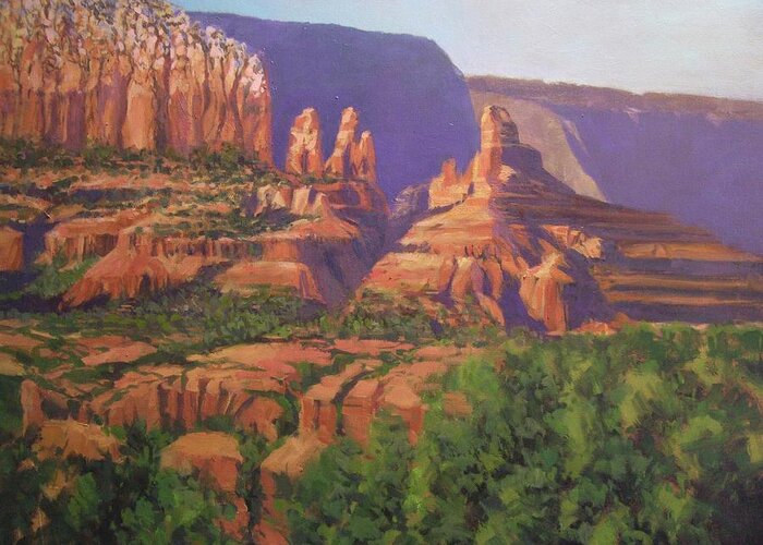  Greeting Card featuring the painting Red Rocks Sedona by Jessica Anne Thomas
