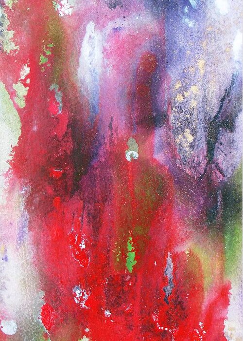 Abstract Greeting Card featuring the painting Red Rules by Louise Adams
