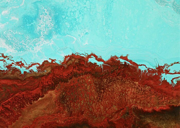 Ocean Greeting Card featuring the painting Red Tide by Tamara Nelson