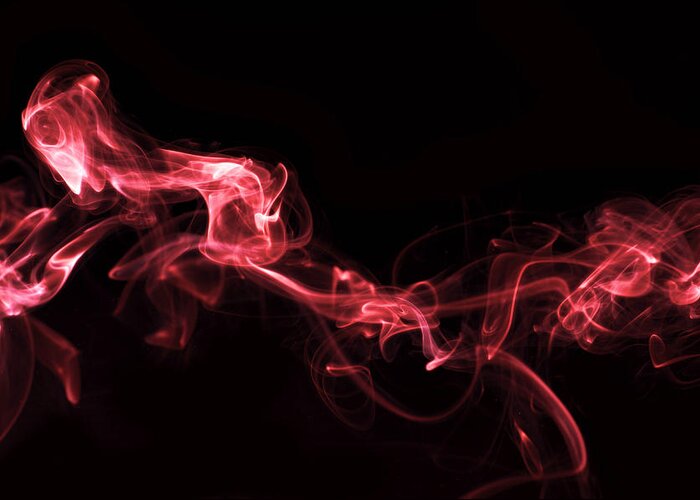 Smoke Greeting Card featuring the photograph Red Vapor by Lawrence Knutsson