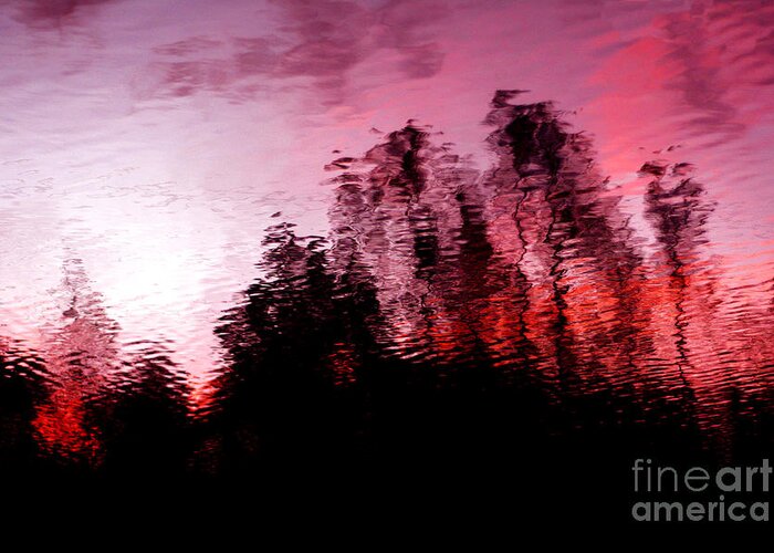 Abstract Greeting Card featuring the photograph Red Waters by Lorenzo Cassina
