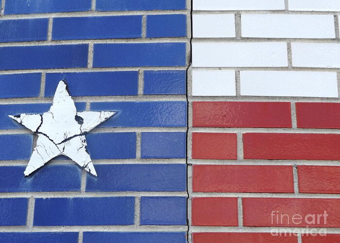 Flag Greeting Card featuring the photograph Red White Blue with Star by Erick Schmidt