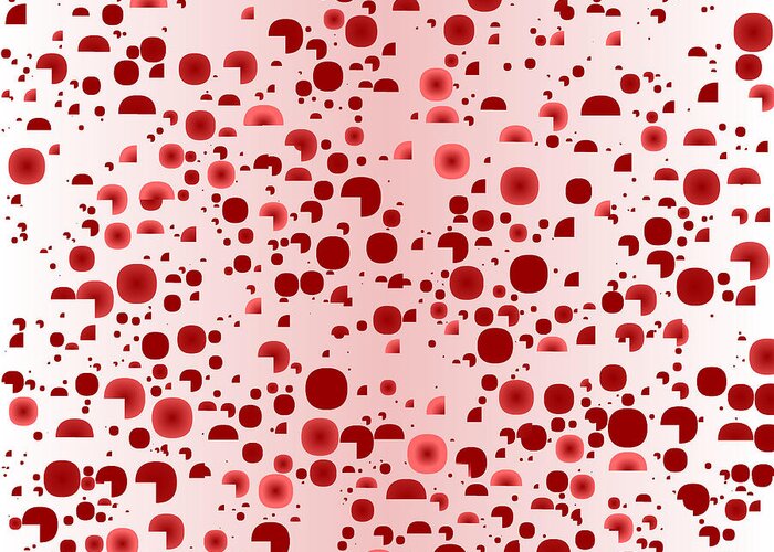 Rithmart Abstract Red Organic Random Computer Digital Shapes Abstract Predominantly Red Greeting Card featuring the digital art Red.837 by Gareth Lewis