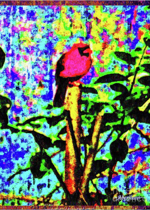 Chromatic Poetics Greeting Card featuring the digital art Redbird Dreaming about Why Love is Always Important by Aberjhani