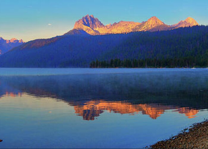 Redfish Lake Greeting Card featuring the photograph Redfish Lake Dawn by Greg Norrell