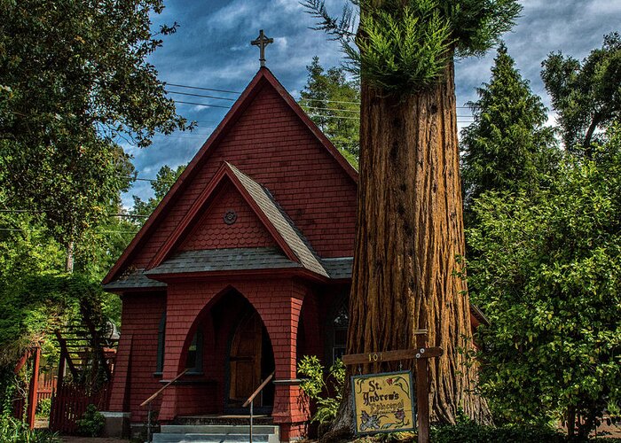 Church Greeting Card featuring the photograph Redwood Church by Bill Posner