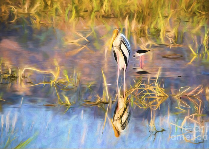 Digital Painting Greeting Card featuring the photograph Reflection by Pravine Chester