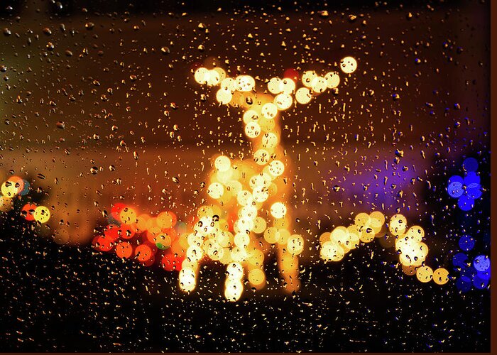 Season Greeting Card featuring the photograph Reindeer Bokeh by Rob Davies