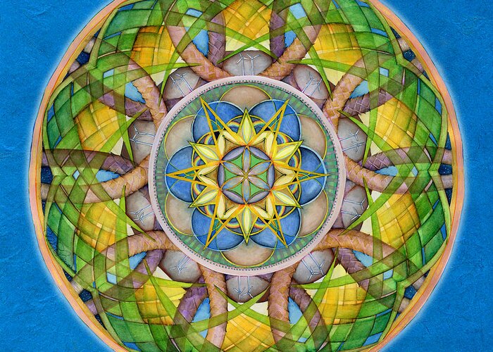 Mandala Greeting Card featuring the painting Rejuvenation Mandala by Jo Thomas Blaine