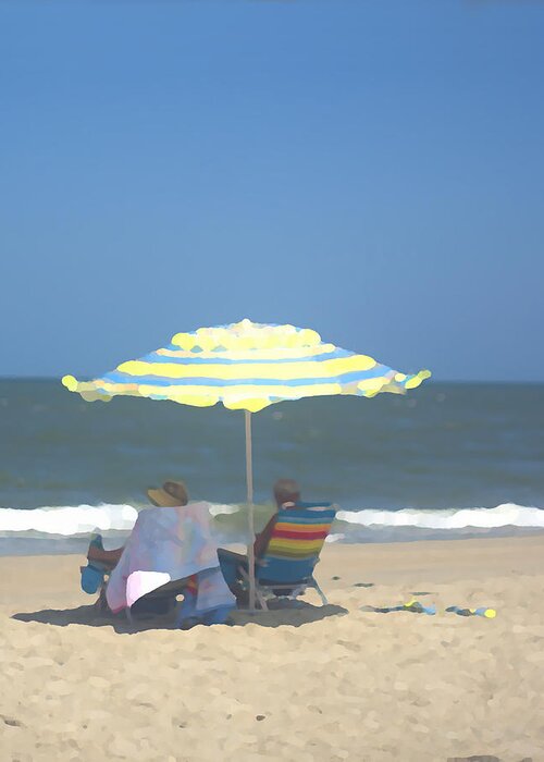 Chesapeake Bay Couple Greeting Card featuring the photograph Relaxing On The Chesapeake Bay VA Beach by Suzanne Powers