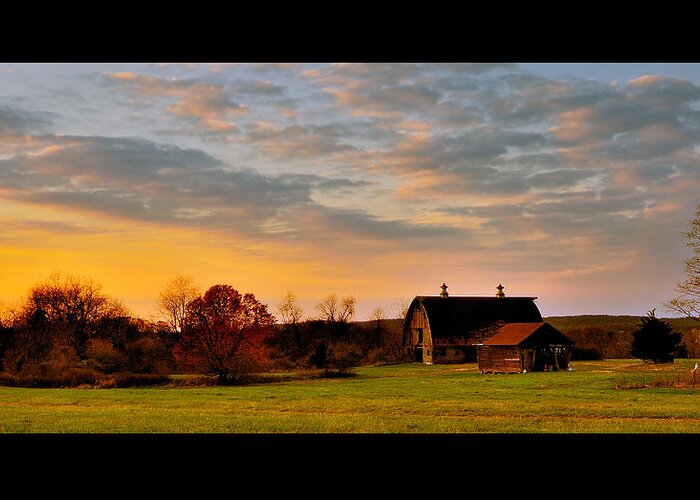 Barn Greeting Card featuring the photograph Remains Of A Late Autumn Day by Mark Fuller