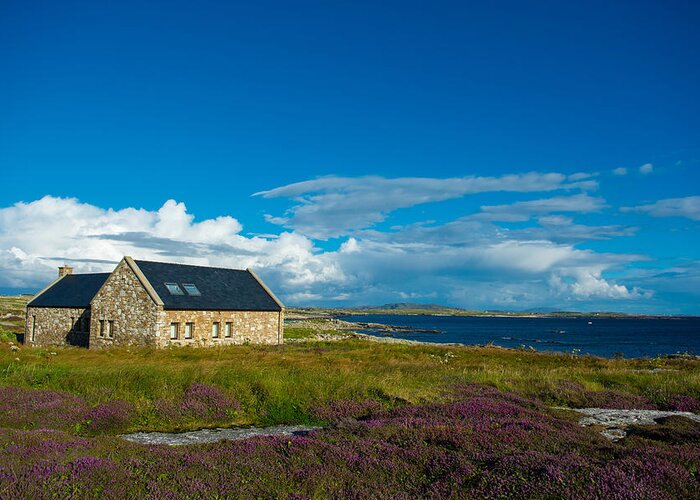 Ireland Greeting Card featuring the photograph Remote House in Connemara in Ireland by Andreas Berthold