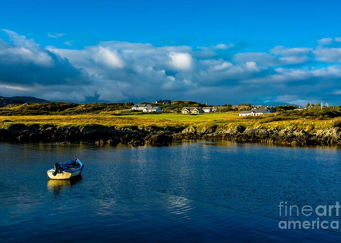 Ireland Greeting Card featuring the photograph Remote Village and Harbor near Donegal in Ireland by Andreas Berthold