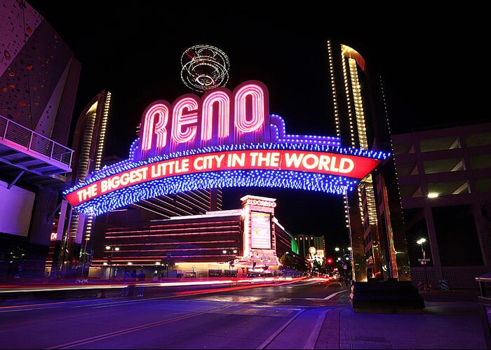 Reno Greeting Card featuring the photograph Reno - The Biggest Little City in the World by Shawn Everhart