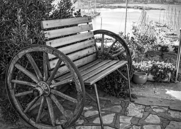 Repurposed Bench Greeting Card featuring the photograph Repurposed Bench by Phyllis Taylor
