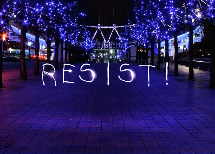 Resistance Light Painting Greeting Card featuring the photograph Resistance Light Painting by Susan Maxwell Schmidt
