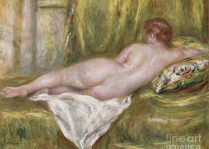 Renoir Greeting Card featuring the painting Rest after the Bath by Pierre Auguste Renoir