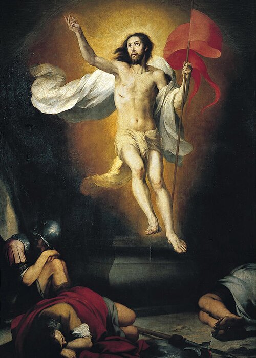 Bartolome Esteban Murillo Greeting Card featuring the painting Resurrection of the Lord by Bartolome Esteban Murillo