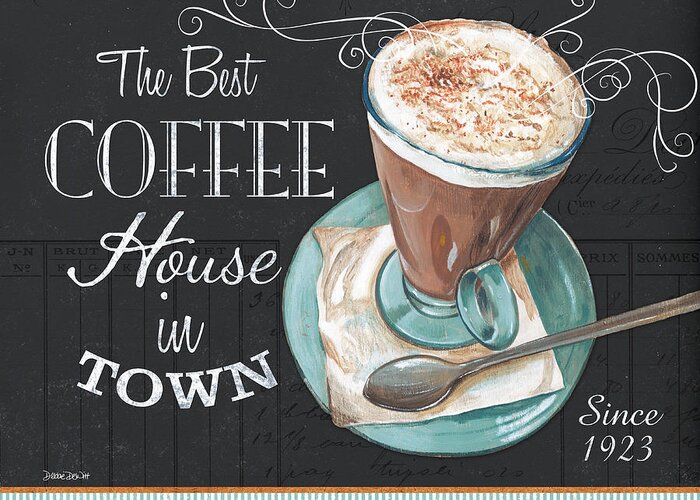Coffee Greeting Card featuring the painting Retro Coffee 2 by Debbie DeWitt