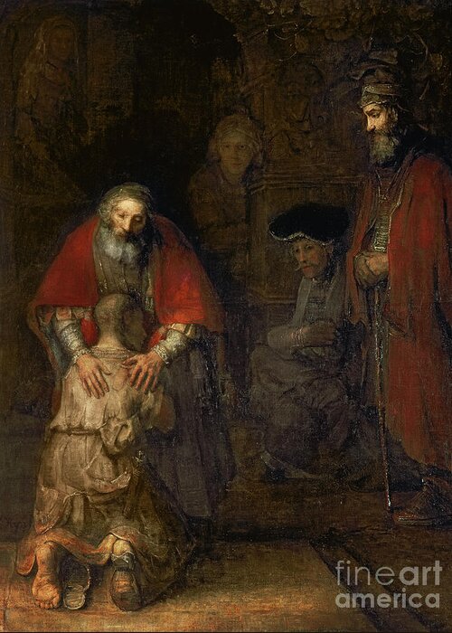 Return Greeting Card featuring the painting Return of the Prodigal Son by Rembrandt Harmenszoon van Rijn