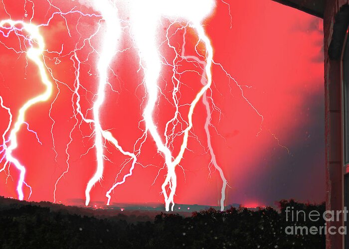 Michael Tidwell Photography Greeting Card featuring the photograph Lightning Apocalypse by Michael Tidwell