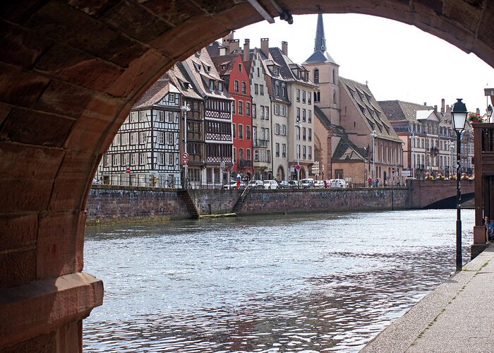  Greeting Card featuring the photograph Rhine River 29 Strasbourg by Steve Breslow