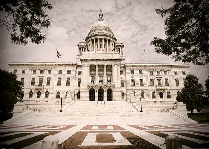 Providence Greeting Card featuring the photograph Rhode Island State House by Lourry Legarde