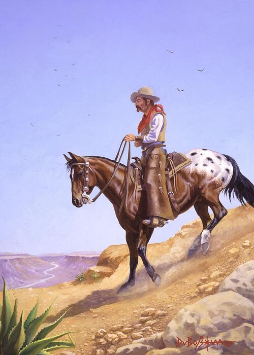Appaloosa Greeting Card featuring the painting Ridin' High by Howard Dubois