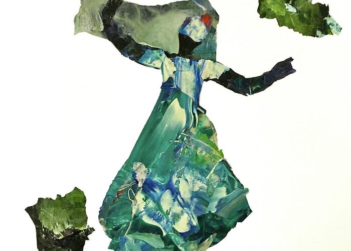 Lowcountry Art Greeting Card featuring the painting Ring Shout Dancer II by Mary Sullivan