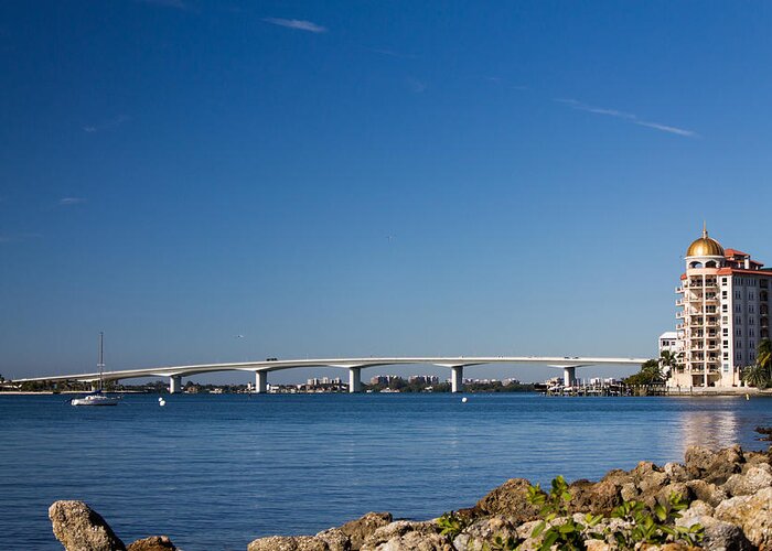 Marina Jacks Greeting Card featuring the photograph Ringling Bridge, Sarasota, Fl by Michael Tesar
