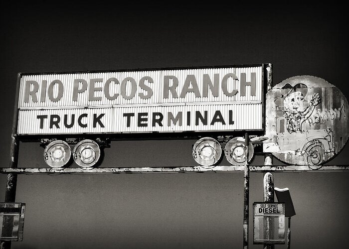 Georgia Artist Greeting Card featuring the photograph Rio Pecos Ranch Truck Terminal by Patricia Montgomery