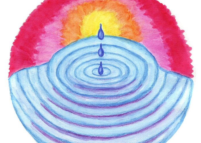 Water Greeting Card featuring the painting Ripples of Change by Wendy Hawkins