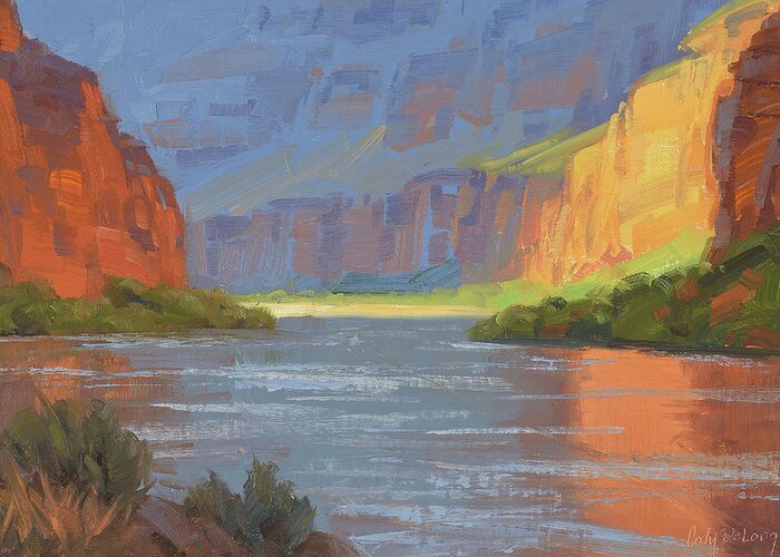 Grand Canyon Greeting Card featuring the painting Rise and Shine by Cody DeLong