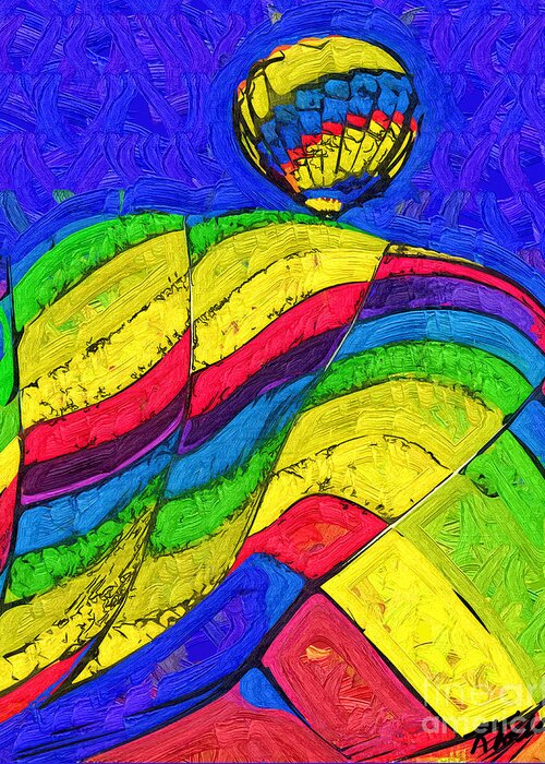 Hot-air-balloons Greeting Card featuring the digital art Rising Behind by Kirt Tisdale