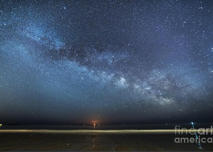 Rising Tide Greeting Card featuring the photograph Rising Tide Rising Moon Rising Milky Way by Patrick Fennell