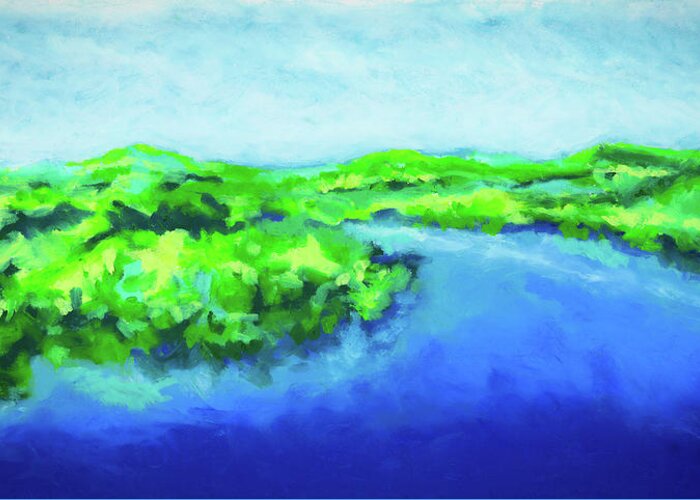 River Greeting Card featuring the painting River Bend by Stephen Anderson