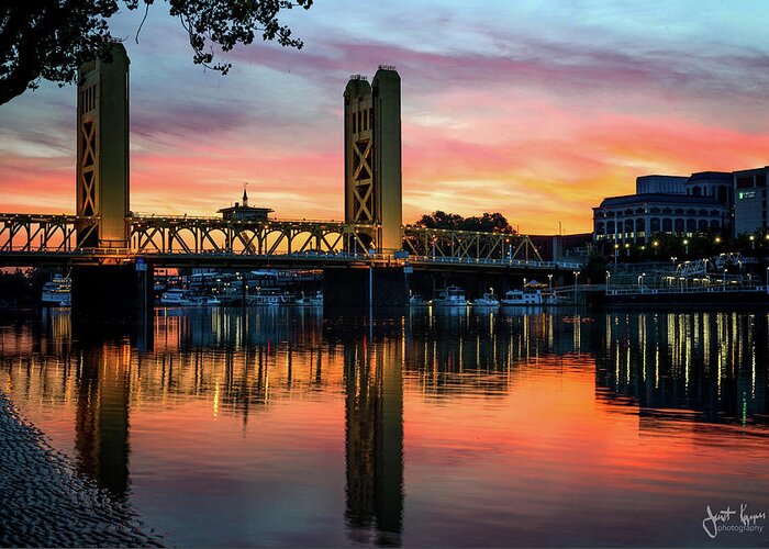 Sunrise Greeting Card featuring the photograph River City Morning by Janet Kopper