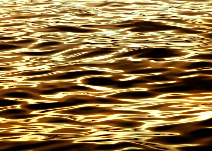 Abstract Greeting Card featuring the photograph River Of Gold by Az Jackson