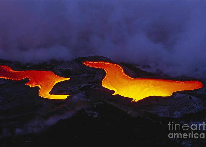 Air Greeting Card featuring the photograph River Of Lava by Peter French - Printscapes