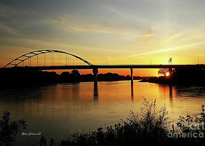 Sunset Greeting Card featuring the photograph River Sunset by Yumi Johnson