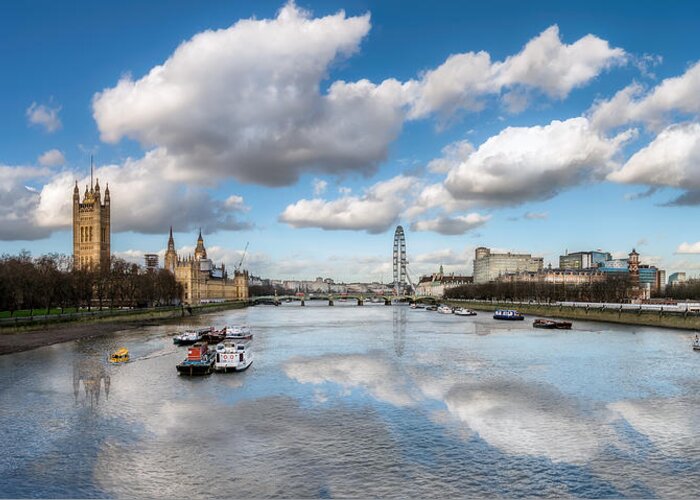 London Greeting Card featuring the photograph River Thames London by Adrian Evans