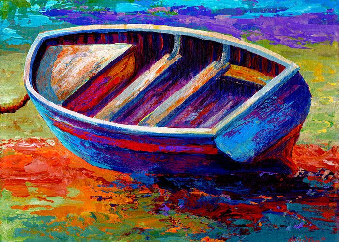 Boat Greeting Card featuring the painting Riviera Boat III by Marion Rose