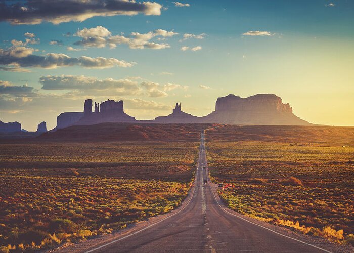 America Greeting Card featuring the photograph Road to Monument Valley Forest Gump Point by Teri Virbickis